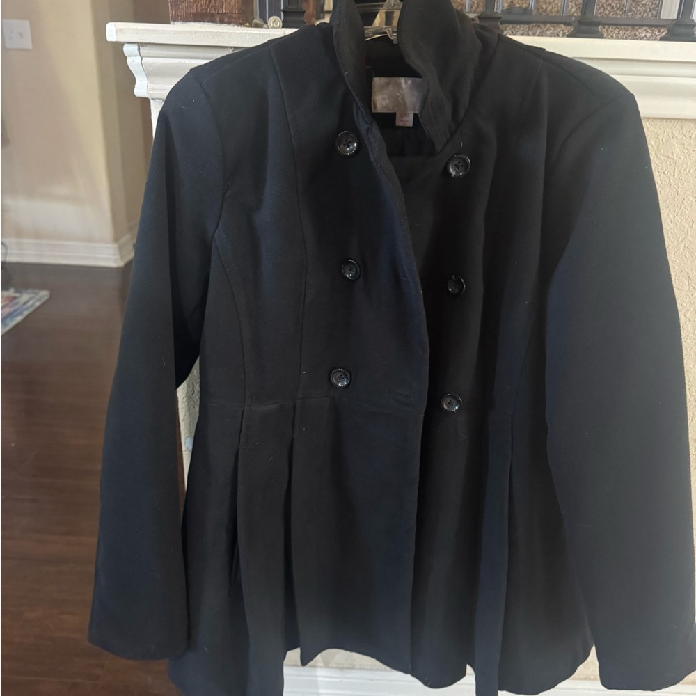 Xhilaration Black Double-Breasted Pea Coat